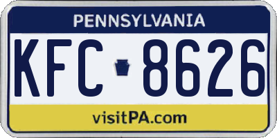 PA license plate KFC8626