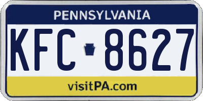 PA license plate KFC8627