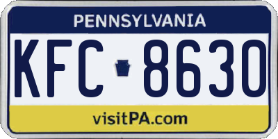 PA license plate KFC8630