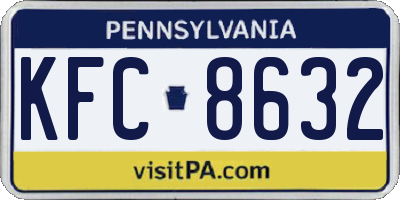 PA license plate KFC8632