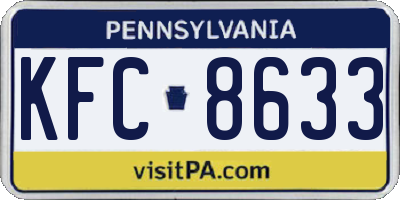 PA license plate KFC8633