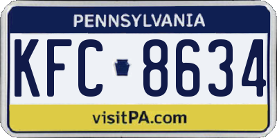 PA license plate KFC8634