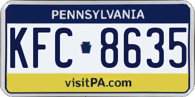 PA license plate KFC8635