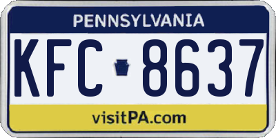PA license plate KFC8637