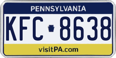 PA license plate KFC8638
