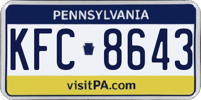 PA license plate KFC8643