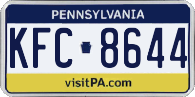 PA license plate KFC8644