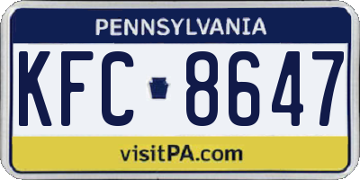 PA license plate KFC8647