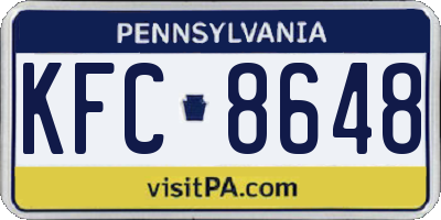 PA license plate KFC8648
