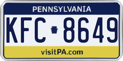 PA license plate KFC8649
