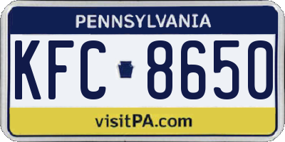 PA license plate KFC8650