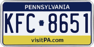 PA license plate KFC8651