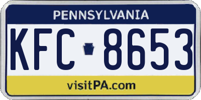 PA license plate KFC8653