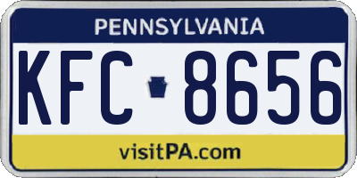 PA license plate KFC8656