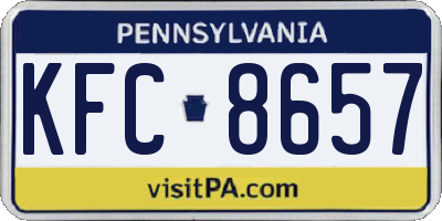 PA license plate KFC8657
