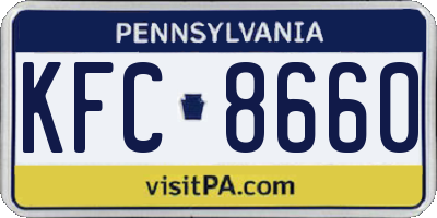 PA license plate KFC8660