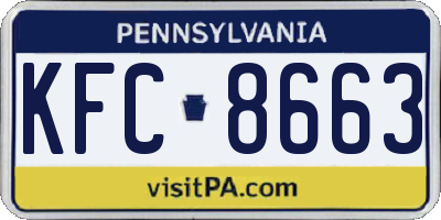 PA license plate KFC8663