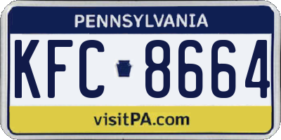 PA license plate KFC8664