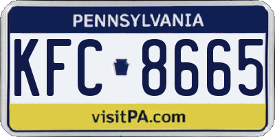 PA license plate KFC8665