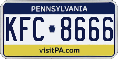 PA license plate KFC8666