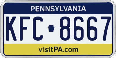 PA license plate KFC8667