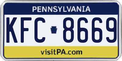 PA license plate KFC8669
