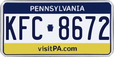 PA license plate KFC8672