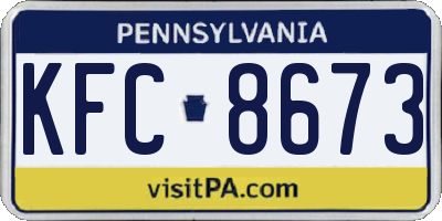 PA license plate KFC8673