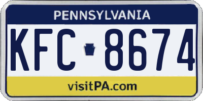 PA license plate KFC8674