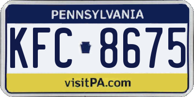 PA license plate KFC8675