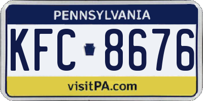 PA license plate KFC8676