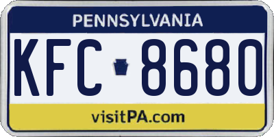 PA license plate KFC8680