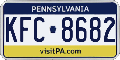 PA license plate KFC8682