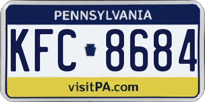 PA license plate KFC8684