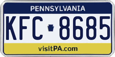 PA license plate KFC8685