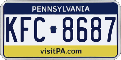 PA license plate KFC8687