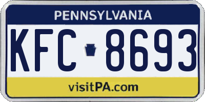 PA license plate KFC8693