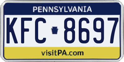 PA license plate KFC8697