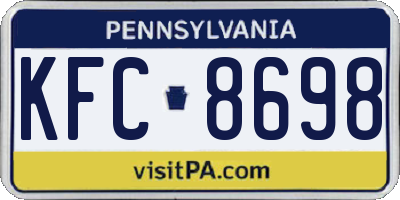 PA license plate KFC8698