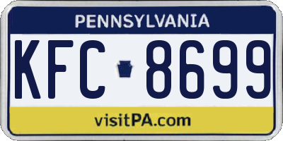 PA license plate KFC8699