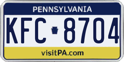 PA license plate KFC8704