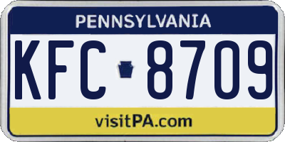 PA license plate KFC8709