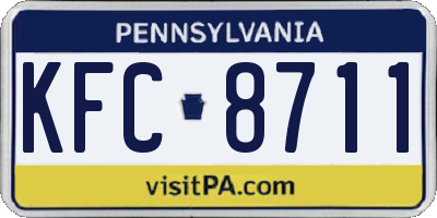 PA license plate KFC8711