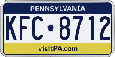 PA license plate KFC8712