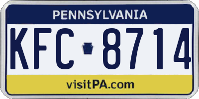 PA license plate KFC8714