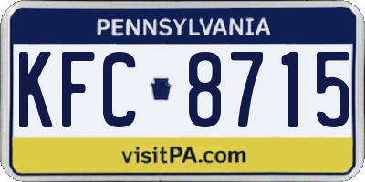 PA license plate KFC8715