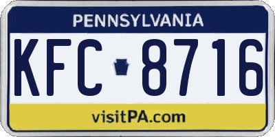 PA license plate KFC8716