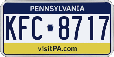 PA license plate KFC8717