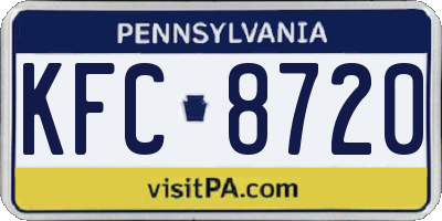 PA license plate KFC8720