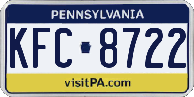 PA license plate KFC8722